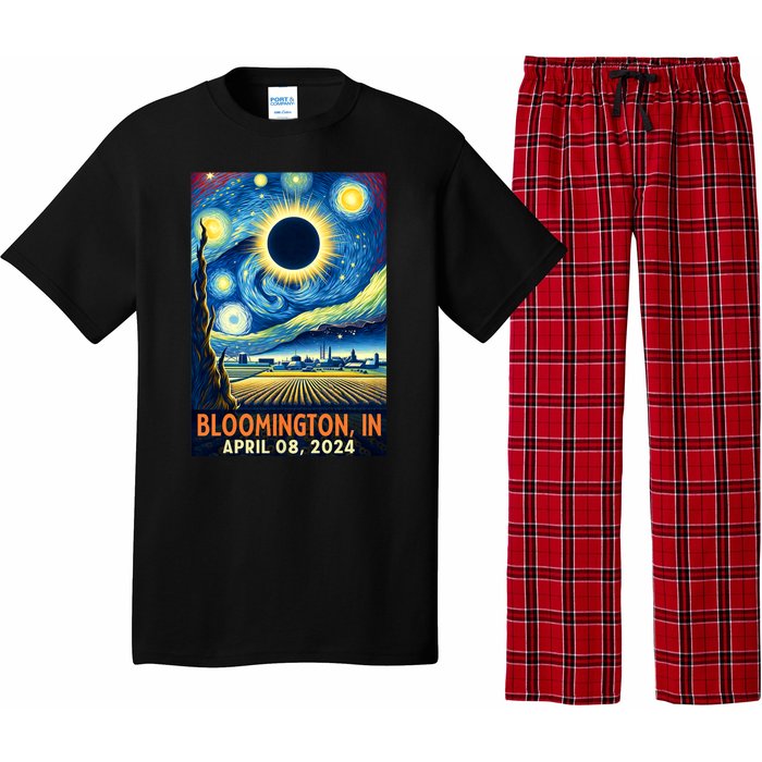 Bloomington Indiana Total Solar Eclipse 2024 Starry Night Pajama Set