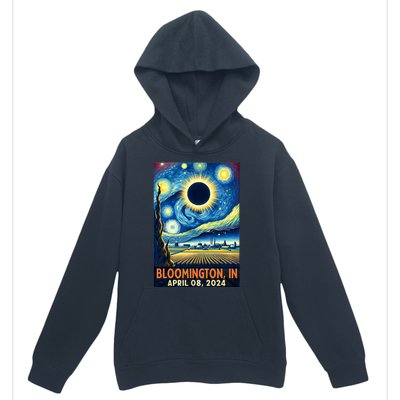 Bloomington Indiana Total Solar Eclipse 2024 Starry Night Urban Pullover Hoodie