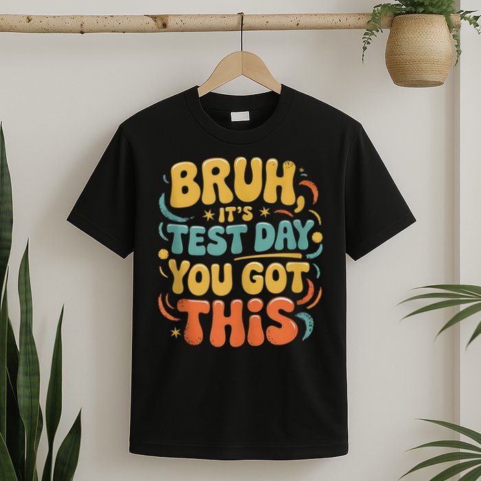 Bruh Its Test Day You Got This Testing Day Teacher Id Retro T-Shirt