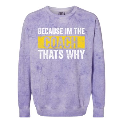 Because I'm The Coach That's Why Funny Vintage Coaching Gift Colorblast Crewneck Sweatshirt