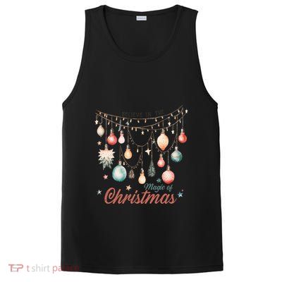 Believe In The Magic Of Christmas Vintage Lights Ornats Gift PosiCharge Competitor Tank