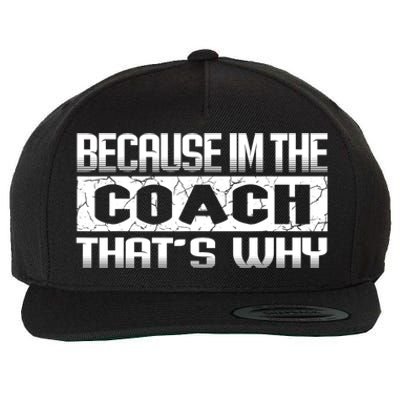 Because I'm The Coach That's Why Funny Vintage Coaching Gift Wool Snapback Cap