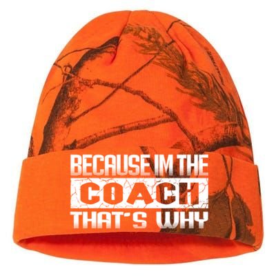 Because I'm The Coach That's Why Funny Vintage Coaching Gift Kati Licensed 12" Camo Beanie