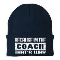 Because I'm The Coach That's Why Funny Vintage Coaching Gift Knit Cap Winter Beanie