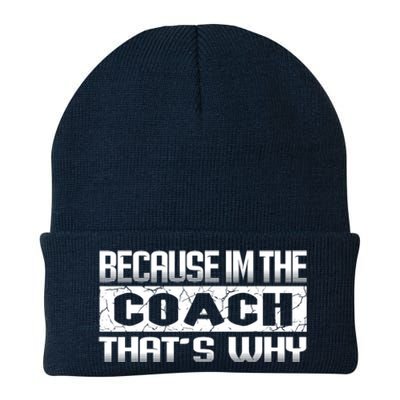 Because I'm The Coach That's Why Funny Vintage Coaching Gift Knit Cap Winter Beanie