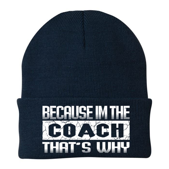 Because I'm The Coach That's Why Funny Vintage Coaching Gift Knit Cap Winter Beanie