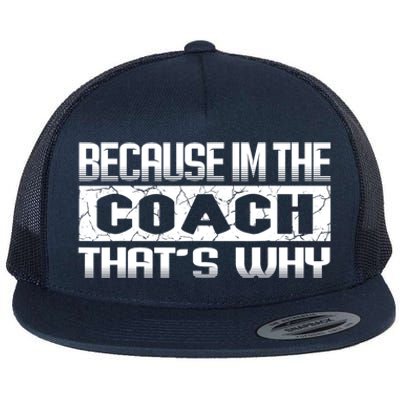 Because I'm The Coach That's Why Funny Vintage Coaching Gift Flat Bill Trucker Hat