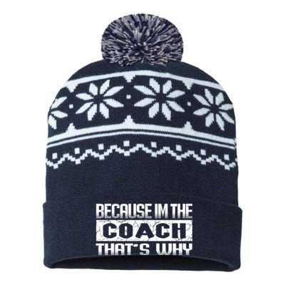 Because I'm The Coach That's Why Funny Vintage Coaching Gift USA-Made Snowflake Beanie