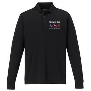 Born In The Usa A Really Long Time Ago Real Patriotic Performance Long Sleeve Polo