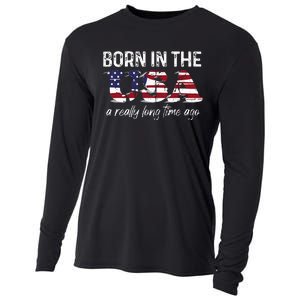 Born In The Usa A Really Long Time Ago Real Patriotic Cooling Performance Long Sleeve Crew