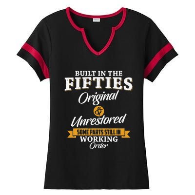 Built In The Fifties Built In The 50s Birthday Ladies Halftime Notch Neck Tee