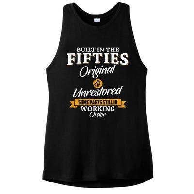 Built In The Fifties Built In The 50s Birthday Ladies PosiCharge Tri-Blend Wicking Tank