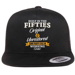 Built In The Fifties Built In The 50s Birthday Flat Bill Trucker Hat