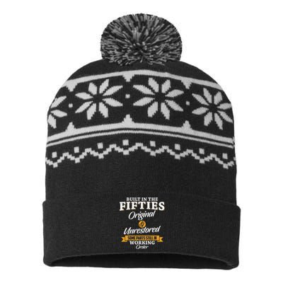 Built In The Fifties Built In The 50s Birthday USA-Made Snowflake Beanie