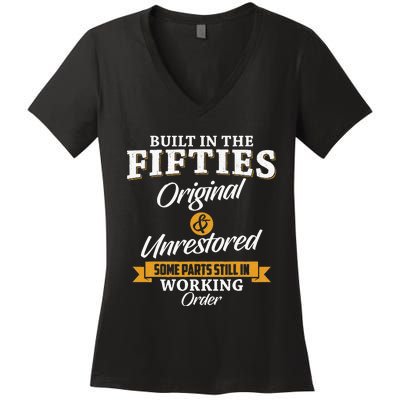 Built In The Fifties Built In The 50s Birthday Women's V-Neck T-Shirt