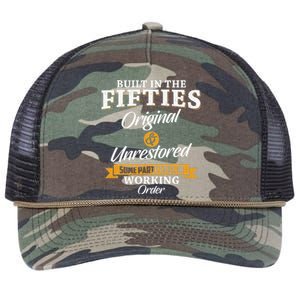 Built In The Fifties Built In The 50s Birthday Retro Rope Trucker Hat Cap