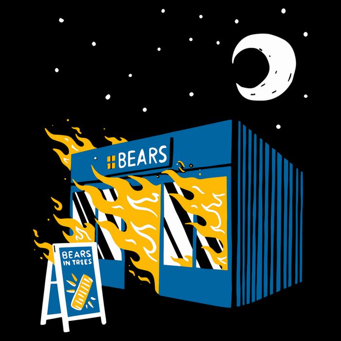 Bears In Trees Bakery On Fire Flat Bill Trucker Hat