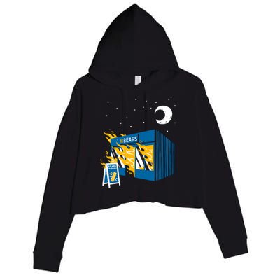 Bears In Trees Bakery On Fire Crop Fleece Hoodie