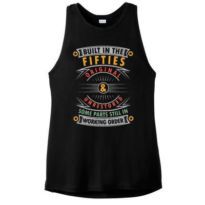 Built In The Fifties Built In The 50s Birthday Ladies PosiCharge Tri-Blend Wicking Tank