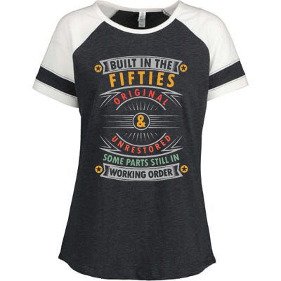 Built In The Fifties Built In The 50s Birthday Enza Ladies Jersey Colorblock Tee