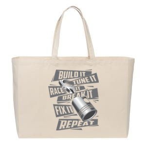 Build It Tune It Race It Break It Cool Gift Race Car Enthusiast Gift Cotton Canvas Jumbo Tote