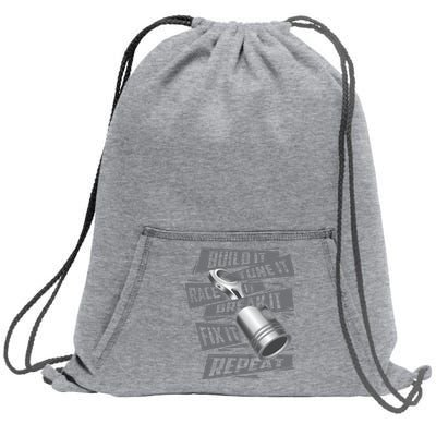 Build It Tune It Race It Break It Cool Gift Race Car Enthusiast Gift Sweatshirt Cinch Pack Bag