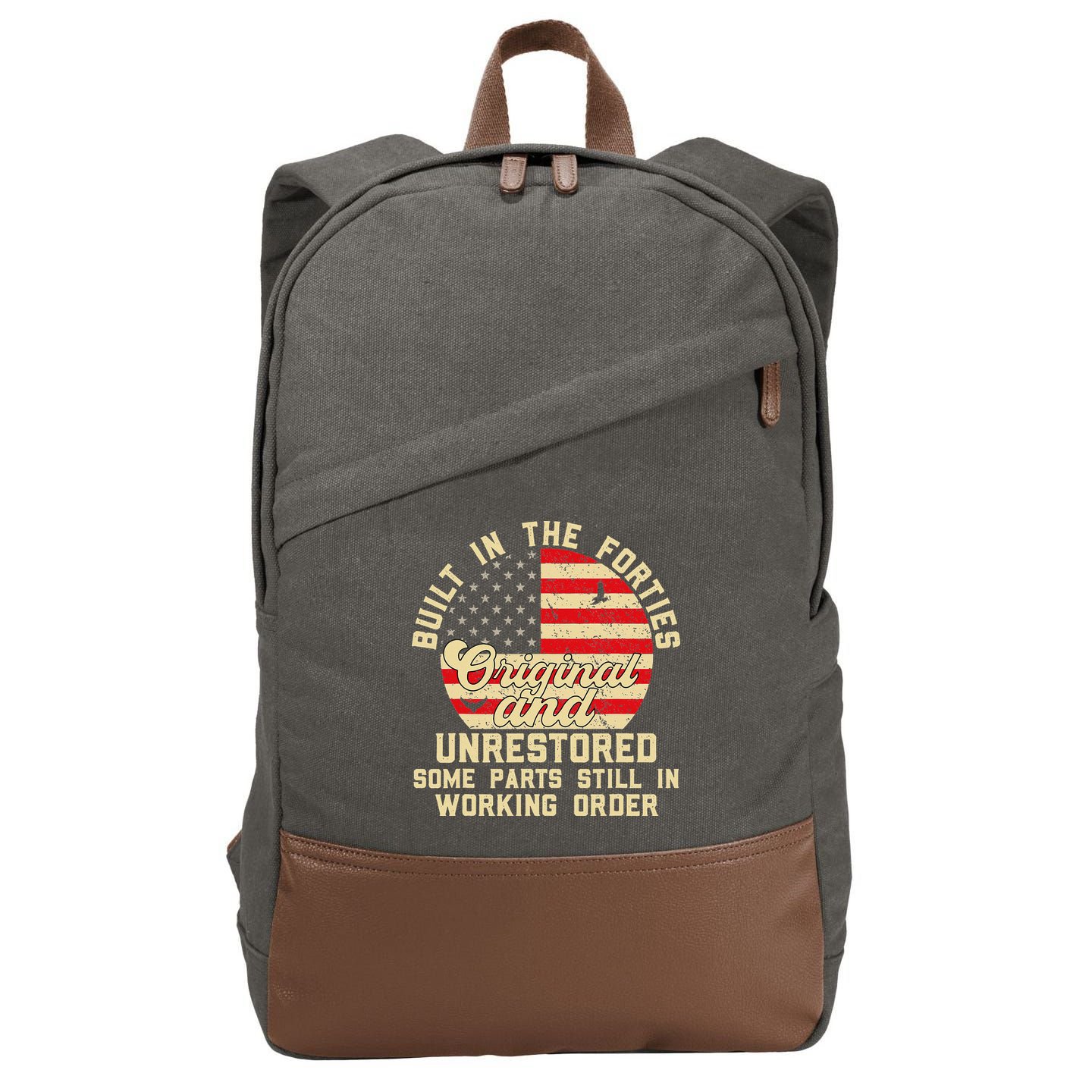 Built In The Forties Original & Unrestored 70th Birthday Cotton Canvas Backpack