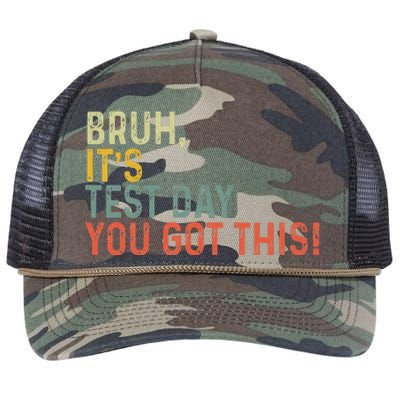 Bruh It’S Test Day You Got This Testing Day Retro Rope Trucker Hat Cap