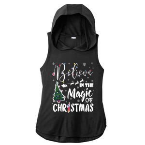 Believe In The Magic Of Christmas Gift Ladies PosiCharge Tri-Blend Wicking Draft Hoodie Tank