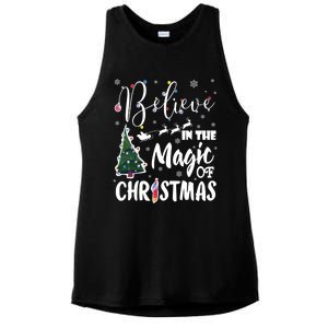 Believe In The Magic Of Christmas Gift Ladies PosiCharge Tri-Blend Wicking Tank