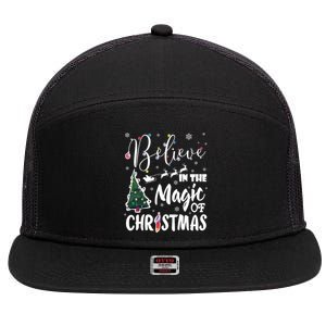 Believe In The Magic Of Christmas Gift 7 Panel Mesh Trucker Snapback Hat