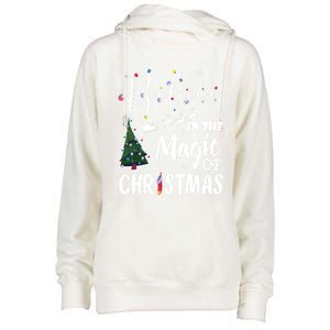 Believe In The Magic Of Christmas Gift Womens Funnel Neck Pullover Hood