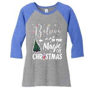 Believe In The Magic Of Christmas Gift Women's Tri-Blend 3/4-Sleeve Raglan Shirt