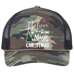 Believe In The Magic Of Christmas Gift Retro Rope Trucker Hat Cap