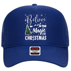 Believe In The Magic Of Christmas Gift High Crown Mesh Back Trucker Hat