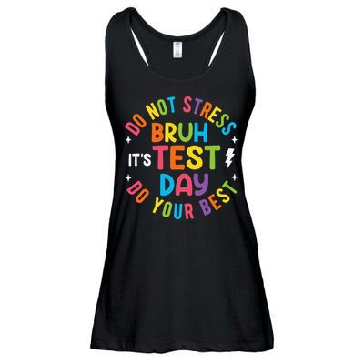 Bruh Its Test Day Rock The Test Teacher Student Testing Day Ladies Essential Flowy Tank