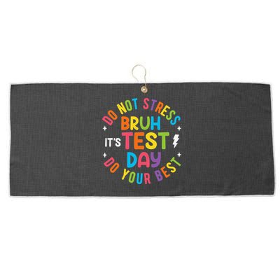 Bruh Its Test Day Rock The Test Teacher Student Testing Day Large Microfiber Waffle Golf Towel