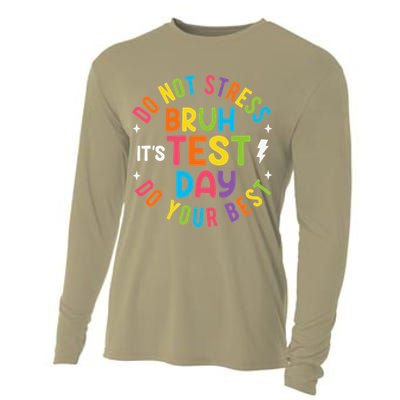 Bruh Its Test Day Rock The Test Teacher Student Testing Day Cooling Performance Long Sleeve Crew