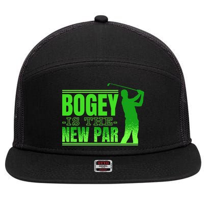 Bogey Is The New Par Funny Golfer Golf Golfing 7 Panel Mesh Trucker Snapback Hat