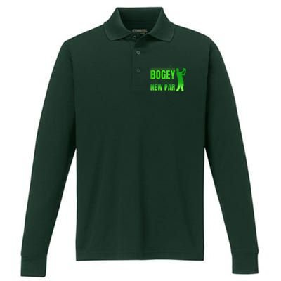 Bogey Is The New Par Funny Golfer Golf Golfing Performance Long Sleeve Polo