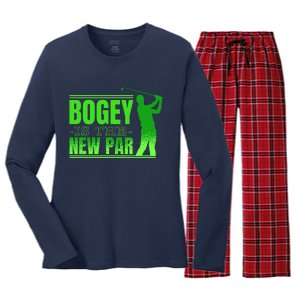 Bogey Is The New Par Funny Golfer Golf Golfing Women's Long Sleeve Flannel Pajama Set 