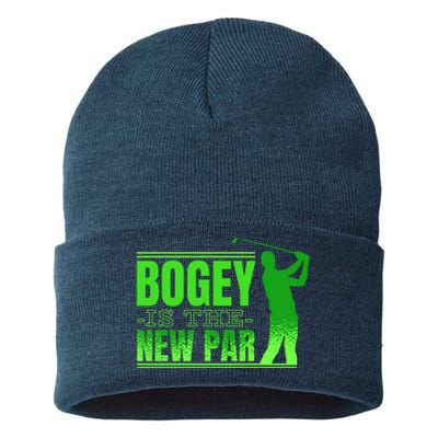 Bogey Is The New Par Funny Golfer Golf Golfing Sustainable Knit Beanie