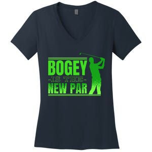 Bogey Is The New Par Funny Golfer Golf Golfing Women's V-Neck T-Shirt