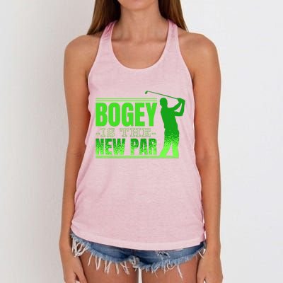 Bogey Is The New Par Funny Golfer Golf Golfing Women's Knotted Racerback Tank