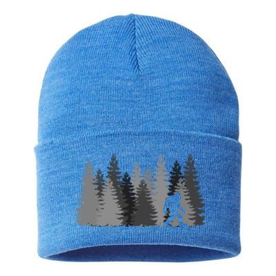 Bigfoot In The Forest Sasquatch Cute Gift Sustainable Knit Beanie