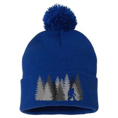 Bigfoot In The Forest Sasquatch Cute Gift Pom Pom 12in Knit Beanie