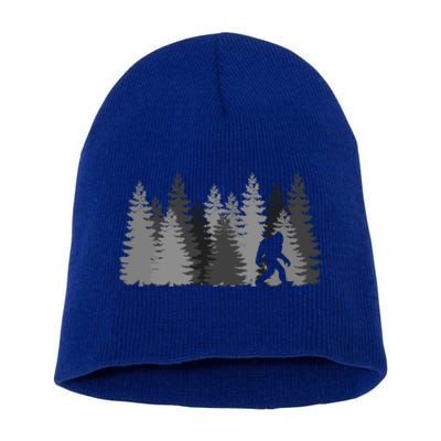 Bigfoot In The Forest Sasquatch Cute Gift Short Acrylic Beanie