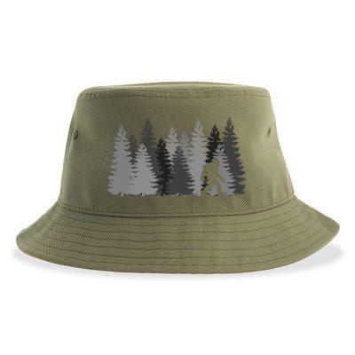 Bigfoot In The Forest Sasquatch Cute Gift Sustainable Bucket Hat