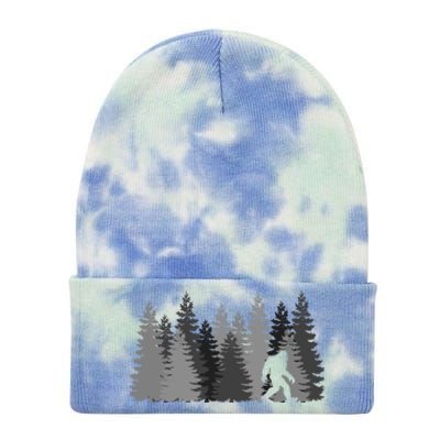 Bigfoot In The Forest Sasquatch Cute Gift Tie Dye 12in Knit Beanie