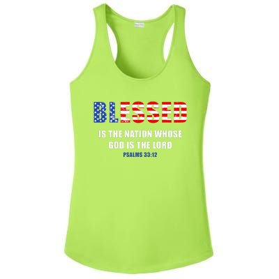 Blessed Is The Nation Whose God Is The Lord – Usa Psalm 33 Ladies PosiCharge Competitor Racerback Tank